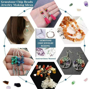 1046Pcs Crystal Chip Beads Jewelry Making Kit Natural Stone Gemstones Sets