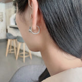 ZFSILVER S925 Silver Zircon Crown Earrings Charms Jewelry Party Men Women