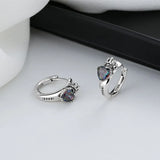 ZFSILVER S925 Silver Zircon Crown Earrings Charms Jewelry Party Men Women