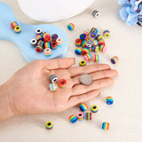 Opaque Stripe Resin European Beads Large Hole Beads for DIY Jewelry Making