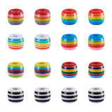 Opaque Stripe Resin European Beads Large Hole Beads for DIY Jewelry Making
