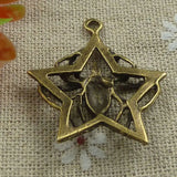 105 Bronze Plated Star Spider Charms 33x29mm #785