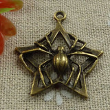 105 Bronze Plated Star Spider Charms 33x29mm #785
