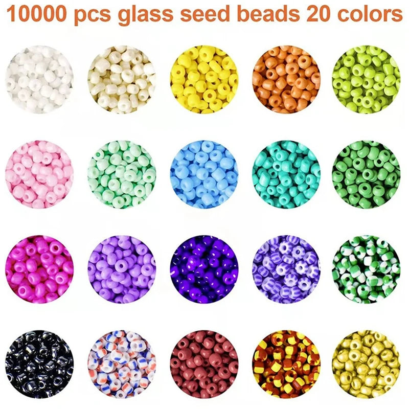 10500Pcs 3Mm Glass Seed Beads Assortment Kit for Jewelry Making