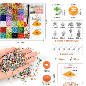 10500Pcs 3mm Glass Seed Beads for Jewelry Making Kit