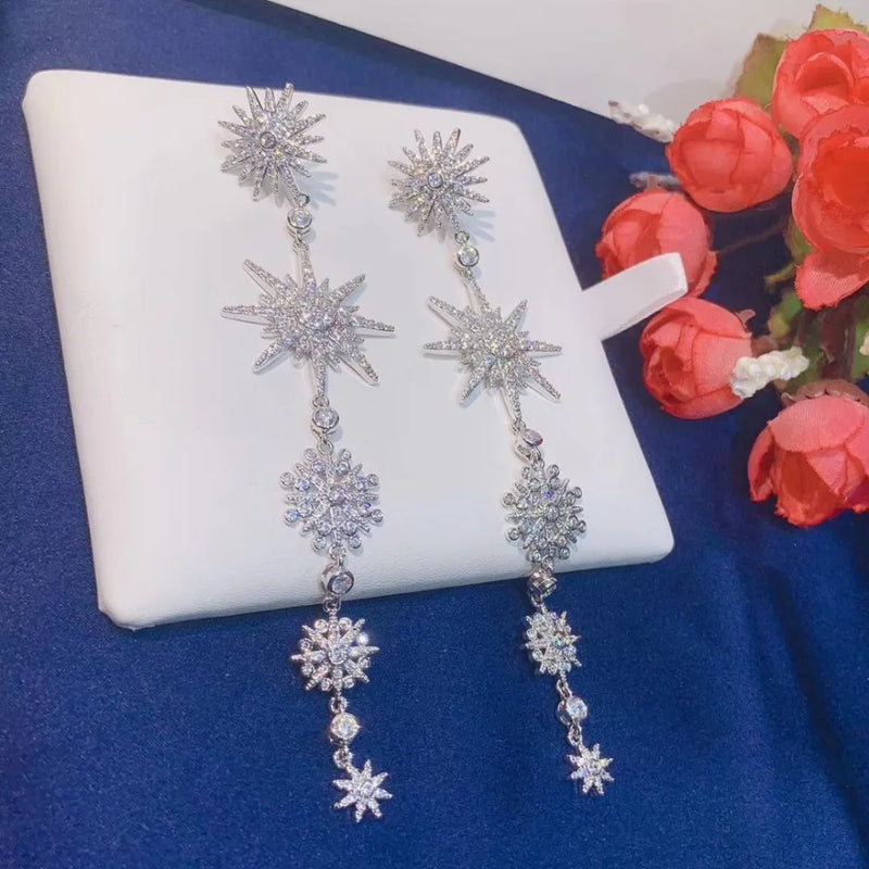 105MM Micro Paved Zirconia Bridal Drop Earring