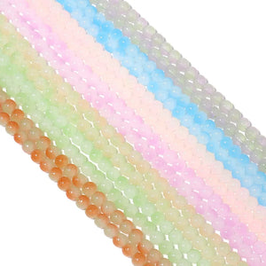 106pcs Natural Stone Two-tone Glass Beads for DIY Jewelry Making