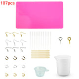 107PCS Epoxy Resin Molds Jewelry Making Kit Stirrers Droppers Cups Hooks Tools