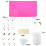 107PCS Epoxy Resin Molds Jewelry Making Kit Stirrers Droppers Cups Hooks Tools