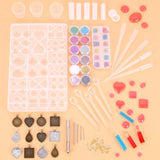 107Pcs Jewelry Silicone Resin Molds Glitter Flowers Decor Crystal Epoxy Molds