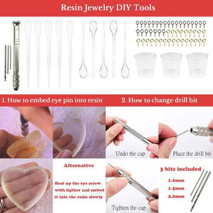 107pcs Resin Jewelry Casting Mold DIY Pendant Set for Beginners