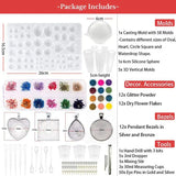 107pcs Silicone Resin Jewelry Casting Mold DIY Pendant Tools Set
