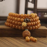 Natural Buddhist Wood Prayer Beaded Bracelet