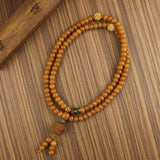 Natural Buddhist Wood Prayer Beaded Bracelet