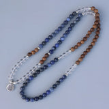Men's 8MM Blue & Clear Crystal Beads Bracelet