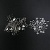 108Pcs Stainless Steel Earring Blanks with Bezel Trays and Glass Cabochons
