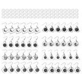 108 Pcs Stainless Steel Earring Blanks Wire Hooks Bezel Trays 12 mm Setting