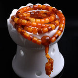 Blood Red Amber Gemstone Bracelet 8mm Buddhism Necklace