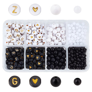 1080Pcs Acrylic Alphabet Letter Beads for DIY Jewellery Making