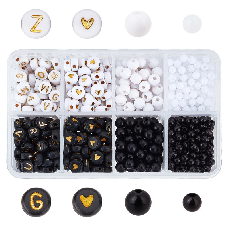 1080Pcs Acrylic Alphabet Letter Beads for DIY Jewellery Making