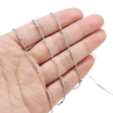 10M 2mm Silver Tube Chains Stainless Steel Link Chain DIY For Jewelry Making