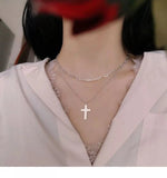 925 Sterling Silver Paper Clip Chain Choker Necklace 35+10cm