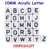10MM Acrylic Letter Beads Cube Alphabet Jewelry Making DIY Name Bracelet