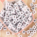 10MM Acrylic Letter Beads Cube Alphabet Jewelry Making DIY Name Bracelet