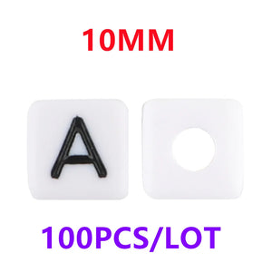 10MM Acrylic Letter Beads Cube Alphabet Jewelry Making DIY Name Bracelet