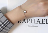 925 Sterling Silver Heart Chain Bracelet TLS317