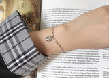 925 Sterling Silver Heart Chain Bracelet TLS317