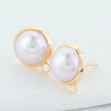 10MM 12MM 14MM 14K Brass Stud Earrings DIY Jewelry Findings
