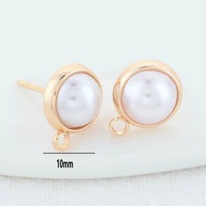 10MM 12MM 14MM 14K Brass Stud Earrings DIY Jewelry Findings