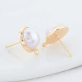 10MM 12MM 14MM 14K Brass Stud Earrings DIY Jewelry Findings