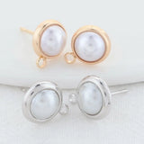 10MM 12MM 14MM 14K Brass Stud Earrings DIY Jewelry Findings