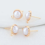 10MM 12MM 14MM 14K Brass Stud Earrings DIY Jewelry Findings