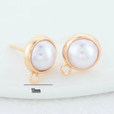 10MM 12MM 14MM 14K Brass Stud Earrings DIY Jewelry Findings