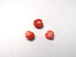 Pink Japan Sea Coral Carved Flower Pendant