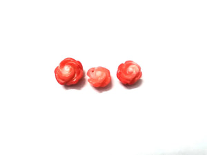 Pink Japan Sea Coral Carved Flower Pendant