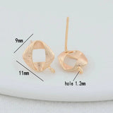 10MM 14K Plated Brass Stud Earrings DIY Jewelry Making Findings