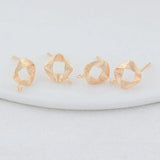 10MM 14K Plated Brass Stud Earrings DIY Jewelry Making Findings