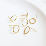 10MM Round Stud Earrings High Jewelry Making Supplies Diy Accessories