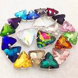 Triangle Rhinestone Glass Stone In Claw Setting For Sewing Wedding Dress