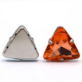 Triangle Rhinestone Glass Stone In Claw Setting For Sewing Wedding Dress
