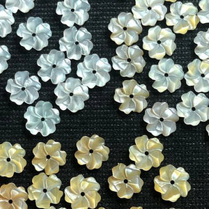 10MM 20Pcs Natural Pearl Mother Yellow Shell Flower Beads