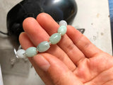 925 Sterling Silver Emerald Jade Stone Bangle Bracelet