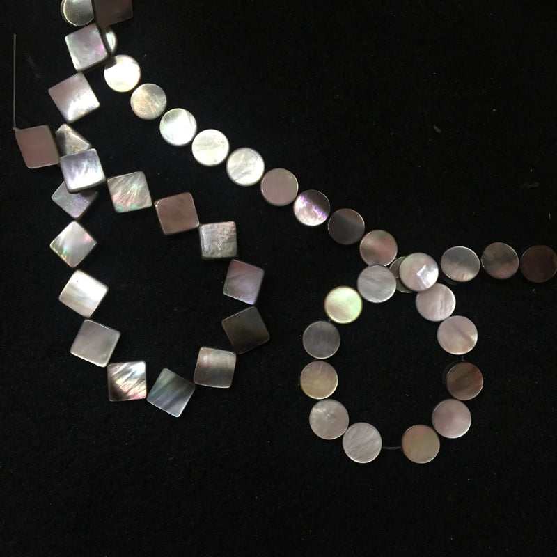 Natural Butterfly Shell Round Square Jewelry Beads 76Pcs