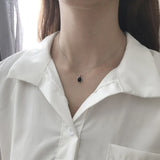 Minimalist 925 Sterling Silver Agate Oval Pendant Necklace Charm
