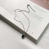 Minimalist 925 Sterling Silver Agate Oval Pendant Necklace Charm