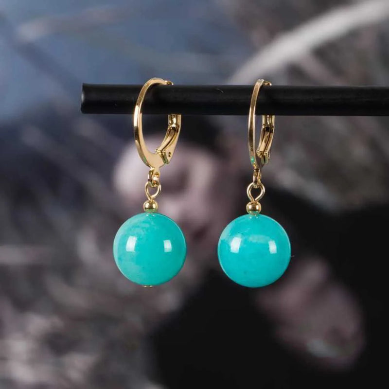 Aquamarine Gemstone Beads Earrings Christmas Gift Freshwater CARNIVAL Diy